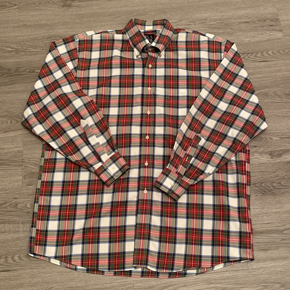 JOS A BANK Travelers Collection Long Sleeve Shirt Size L